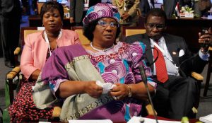 Photo: Then president of the Republic of Malawi Joyce Banda attends the World Energy Forum during the first day of the programme at the Dubai World Trade Centre October 22, 2012. REUTERS/Jumana ElHeloueh