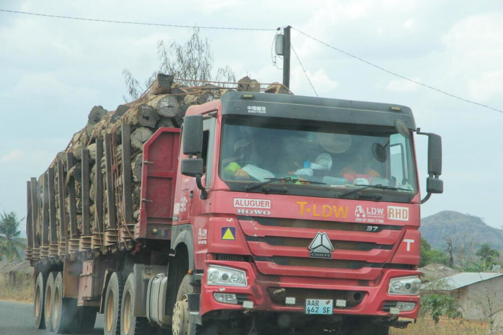Chinese truck near the Quirimbas Park. Image by Estacio Valoi.