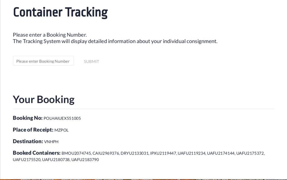 Container Tracking